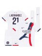 Paris Saint-Germain Lucas Hernandez #21 Bortedraktsett Barn 2024-25 Korte ermer (+ bukser)